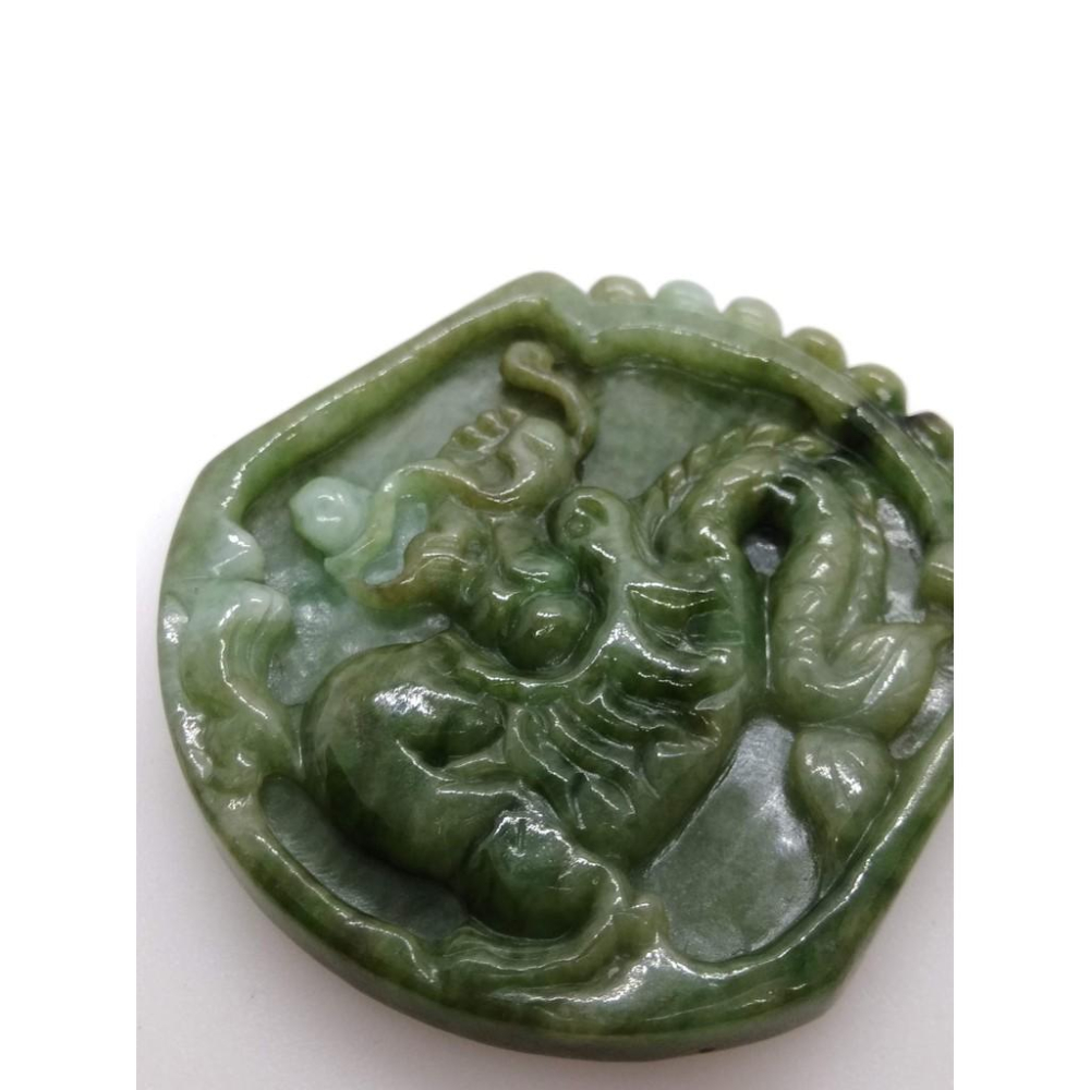 天然緬甸玉黃翡花青滿綠翡翠龍牌招財吊墜墜子玉墬掛件玉珮項鍊珠寶寶石首飾飾品-細節圖8