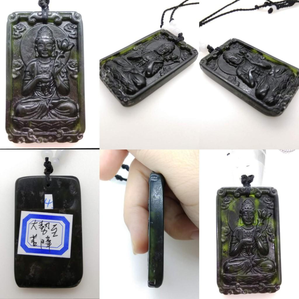 不動明王文殊普賢大勢至菩薩佛像守護神台灣墨玉蛇紋石墜子吊墜墜子玉墬掛件玉珮項鍊珠寶寶石首飾飾品任選-細節圖6