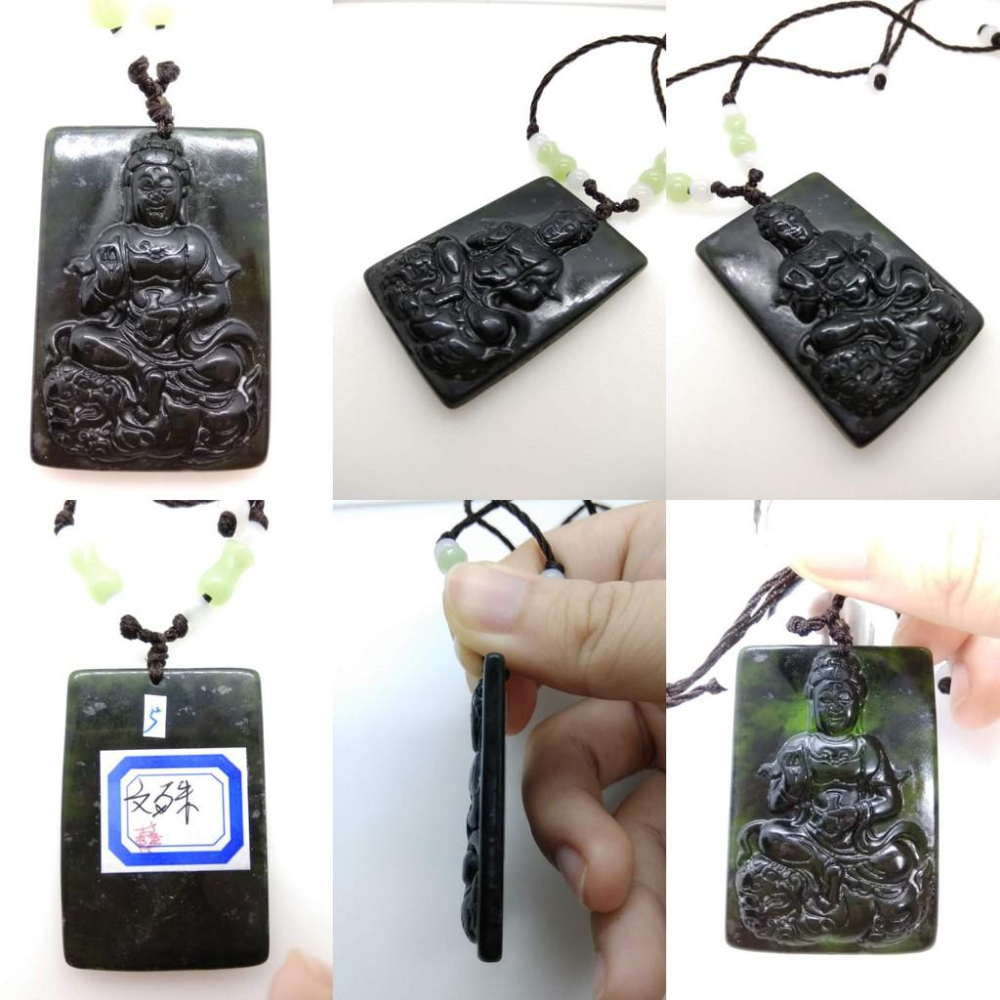 不動明王文殊普賢大勢至菩薩佛像守護神台灣墨玉蛇紋石墜子吊墜墜子玉墬掛件玉珮項鍊珠寶寶石首飾飾品任選-細節圖7