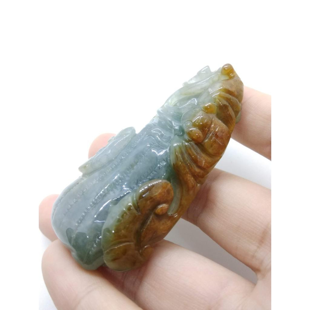 附證書0725天然緬甸玉紅翡翠巧雕蝙蝠如意花生動物吊墜墜子玉墬掛件玉珮項鍊珠寶寶石首飾飾品-細節圖2