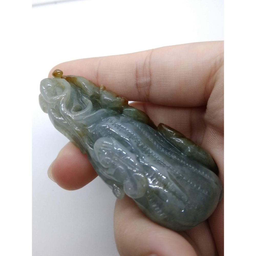 附證書0725天然緬甸玉紅翡翠巧雕蝙蝠如意花生動物吊墜墜子玉墬掛件玉珮項鍊珠寶寶石首飾飾品-細節圖3