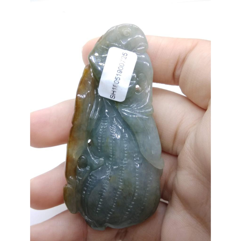 附證書0725天然緬甸玉紅翡翠巧雕蝙蝠如意花生動物吊墜墜子玉墬掛件玉珮項鍊珠寶寶石首飾飾品-細節圖5