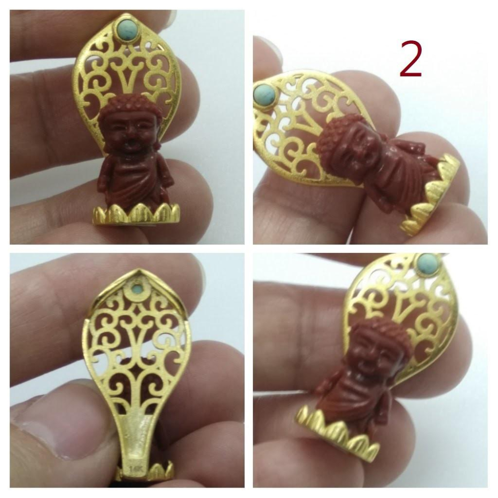 天然柿子紅南紅萌版寶寶佛阿彌陀佛如來佛菩薩吊墜墬子項鍊玉珮掛件用珠寶首飾玉石飾品-細節圖2