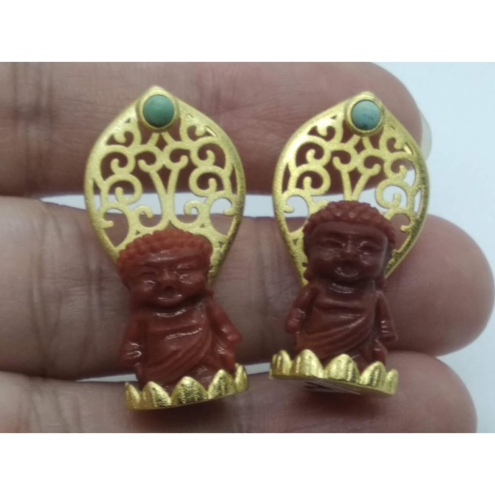 天然柿子紅南紅萌版寶寶佛阿彌陀佛如來佛菩薩吊墜墬子項鍊玉珮掛件用珠寶首飾玉石飾品-細節圖5