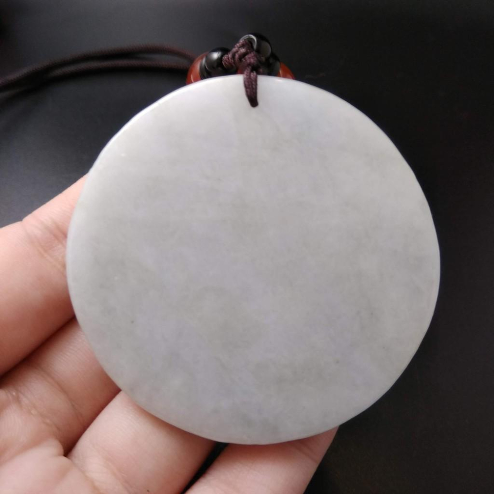 天然觀音玉石緬甸玉硬玉A貨翡翠精雕吊墬玉珮55*6.2mm墬子玉墬掛件觀音菩薩如來保佑平安珠寶-細節圖2