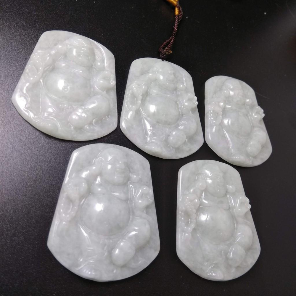 隨機出貨天然玉石緬甸玉硬玉翡翠財神彌勒佛佛公吊墬墜子玉墬掛件玉珮項鍊珠寶寶石首飾飾品-細節圖4