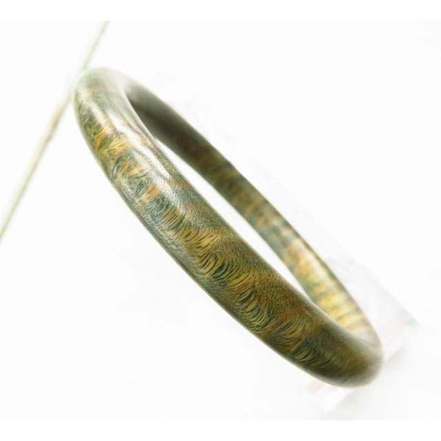 18.47圍天然綠檀木圓骨圓條手鐲玉鐲鐲子手環珠寶玉石首飾寶石飾品專櫃精品-細節圖2