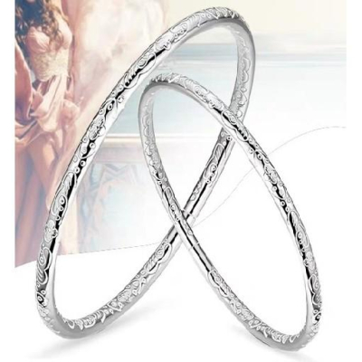 999純銀飾28.2g銀鐲一對兩個足鐲對鐲玉鐲手鐲手環鐲子珠寶玉石寶石首飾飾品專櫃精品