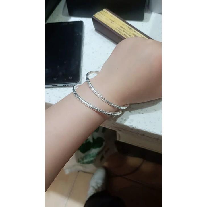 999純銀飾28.2g銀鐲一對兩個足鐲對鐲玉鐲手鐲手環鐲子珠寶玉石寶石首飾飾品專櫃精品-細節圖2