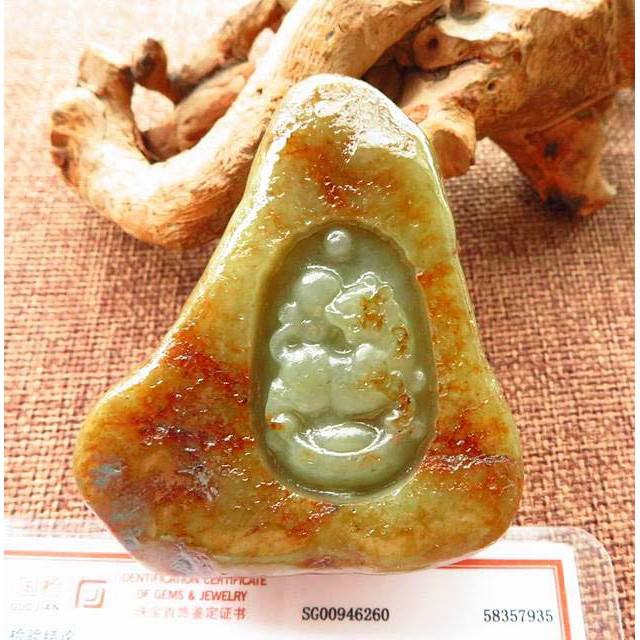 原礦帶皮*極美AAA級和闐玉虎虎生風和田玉原石內雕擺件手把件把玩106g（越盤越油亮.帶證書-細節圖3