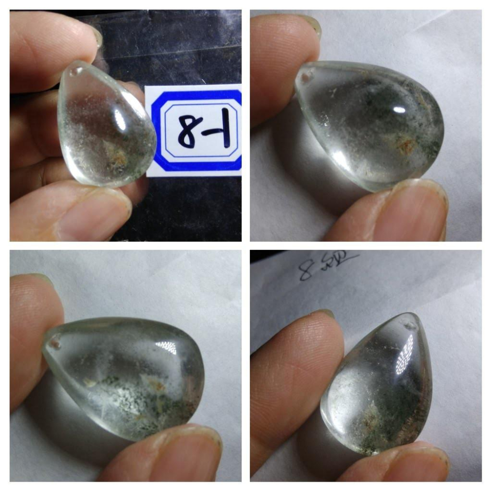 第8組鈦晶天然水晶滿天星膠花彩色花紫紅綠幽靈千層金字塔綠銀山水滴型吊墜吊飾掛飾掛墜墜子珠寶寶石玉石首飾飾品-細節圖4