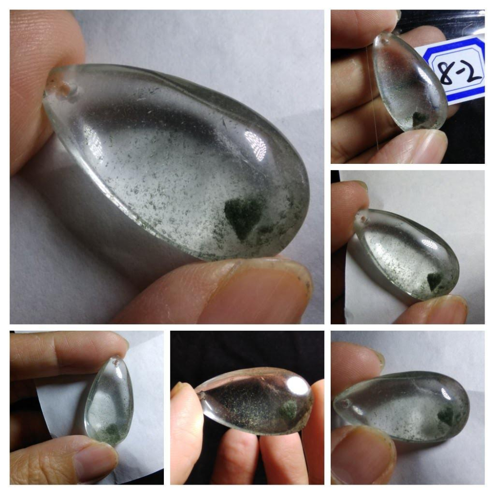 第8組鈦晶天然水晶滿天星膠花彩色花紫紅綠幽靈千層金字塔綠銀山水滴型吊墜吊飾掛飾掛墜墜子珠寶寶石玉石首飾飾品-細節圖5