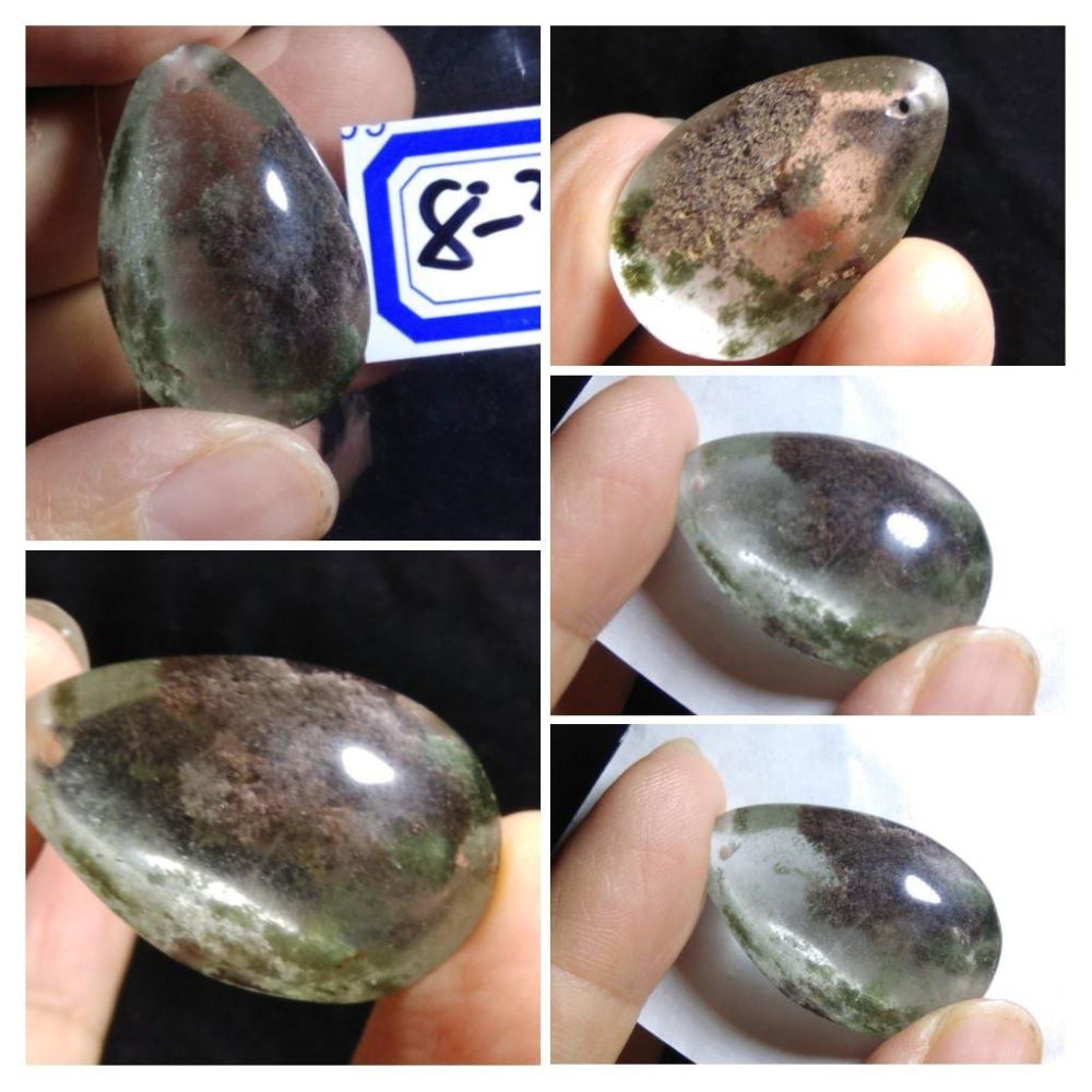 第8組鈦晶天然水晶滿天星膠花彩色花紫紅綠幽靈千層金字塔綠銀山水滴型吊墜吊飾掛飾掛墜墜子珠寶寶石玉石首飾飾品-細節圖6