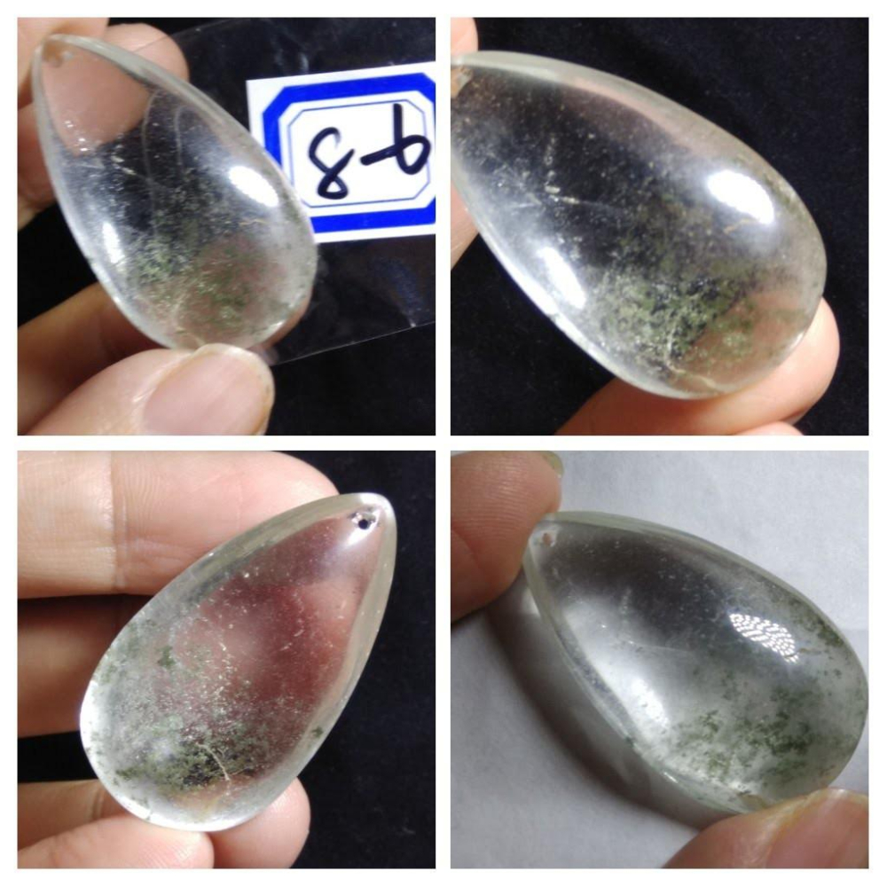 第8組鈦晶天然水晶滿天星膠花彩色花紫紅綠幽靈千層金字塔綠銀山水滴型吊墜吊飾掛飾掛墜墜子珠寶寶石玉石首飾飾品-細節圖9