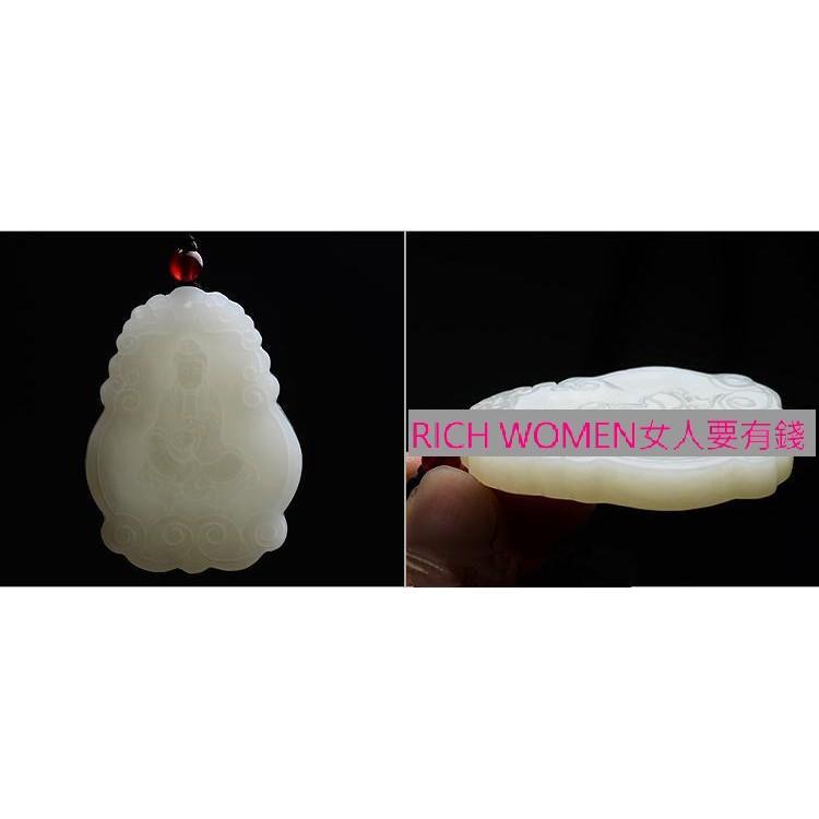 附證書天然玉石和闐玉和田玉觀世音觀音菩薩佛像羊脂白玉吊墬墜子玉墬掛件玉珮項鍊珠寶寶石首飾飾品-細節圖7