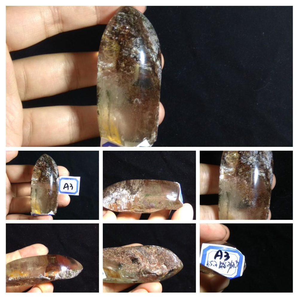 A天然水晶柱彩色花幽靈黃紫紅綠幽靈手把件擺件附底座握件把玩件風水擺飾招財珠寶玉石寶石-細節圖4