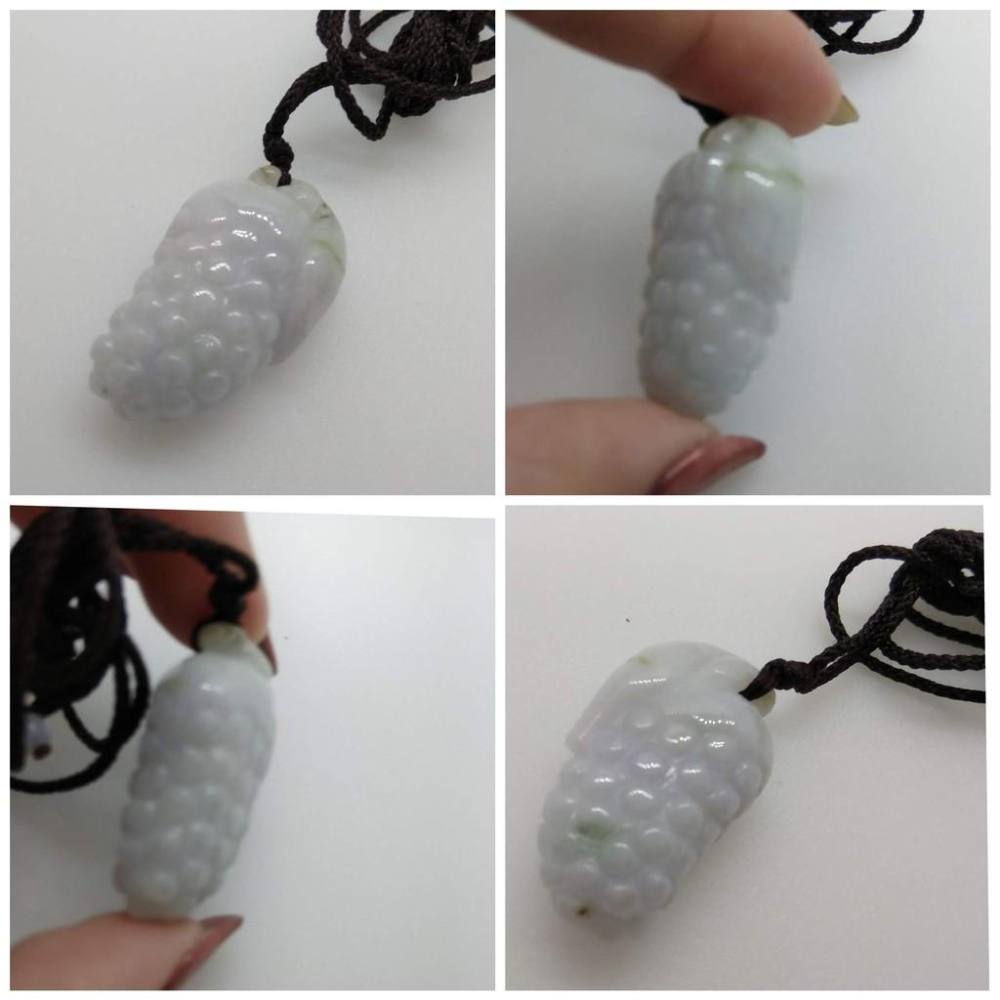 天然緬甸玉正品A貨雕刻紫羅蘭葡萄身體健康精神飽滿吊墜墜子玉墬掛件玉珮項鍊珠寶寶石首飾飾品-B-細節圖5