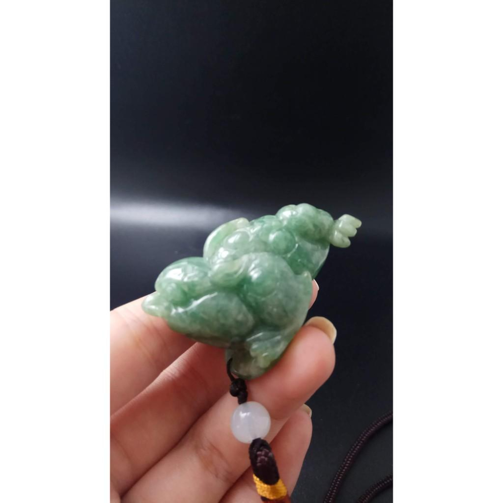 天然玉石緬甸玉硬玉A貨翡翠招財三腳蟾蜍裸石吊墜42.2*29.1*29mm項墜墬子掛墜項鍊珠寶玉石寶石首飾飾品-細節圖3
