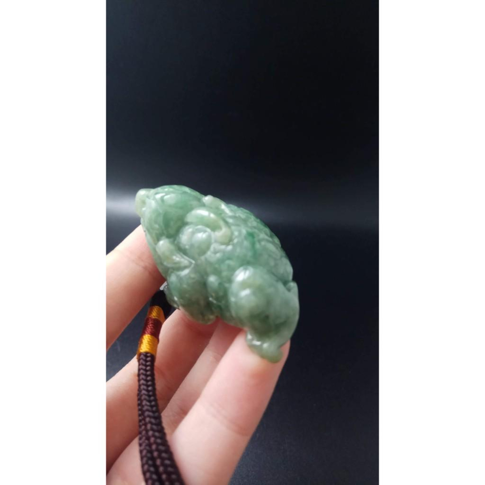 天然玉石緬甸玉硬玉A貨翡翠招財三腳蟾蜍裸石吊墜42.2*29.1*29mm項墜墬子掛墜項鍊珠寶玉石寶石首飾飾品-細節圖4