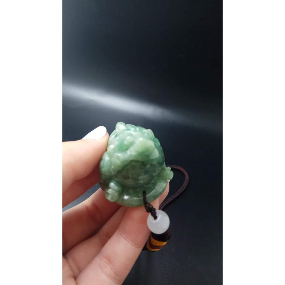 天然玉石緬甸玉硬玉A貨翡翠招財三腳蟾蜍裸石吊墜42.2*29.1*29mm項墜墬子掛墜項鍊珠寶玉石寶石首飾飾品-細節圖8