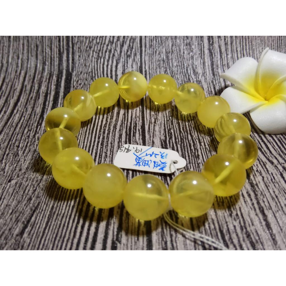 收藏級天然金絞蜜雞油黃琥珀蜜蠟手串手鍊手鏈手珠佛珠手環稀有13.2mm/19.41g水晶珠寶玉石寶石首飾飾品專櫃精品-細節圖2