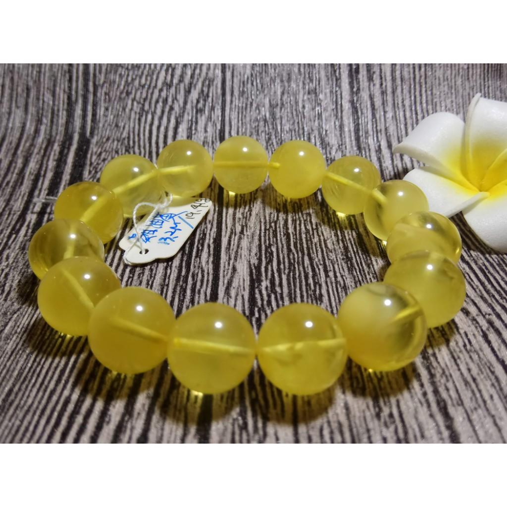 收藏級天然金絞蜜雞油黃琥珀蜜蠟手串手鍊手鏈手珠佛珠手環稀有13.2mm/19.41g水晶珠寶玉石寶石首飾飾品專櫃精品-細節圖3