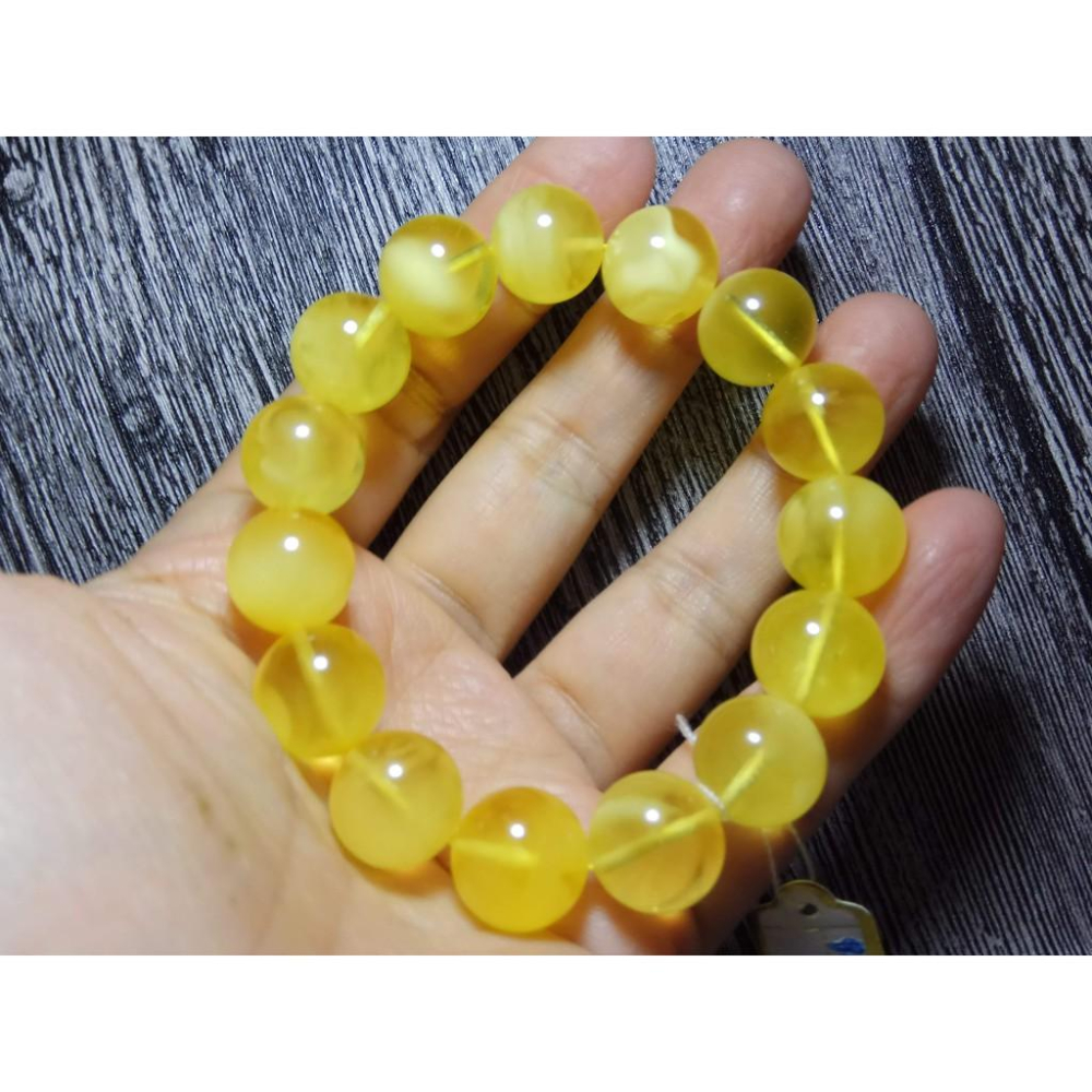 收藏級天然金絞蜜雞油黃琥珀蜜蠟手串手鍊手鏈手珠佛珠手環稀有13.2mm/19.41g水晶珠寶玉石寶石首飾飾品專櫃精品-細節圖7