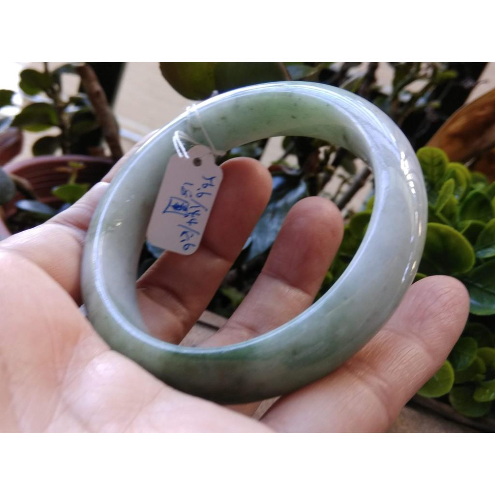 18圍天然緬甸玉硬玉翡翠A貨冰糯種冰正陽綠綠春帶彩紫羅蘭手鐲玉鐲鐲子手環平安鐲扁口鐲鐲細膩有種水珠寶玉石首飾飾品-細節圖7