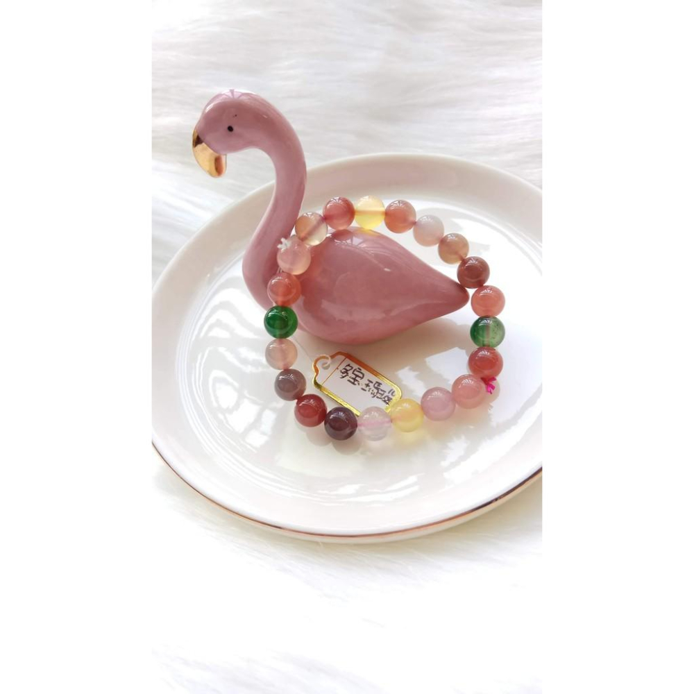 超美彩色糖果多寶瑪瑙單圈圓珠手鍊手環手珠8.2mm/15.8g手串玉石珠寶首飾寶石飾品專櫃精品-細節圖2