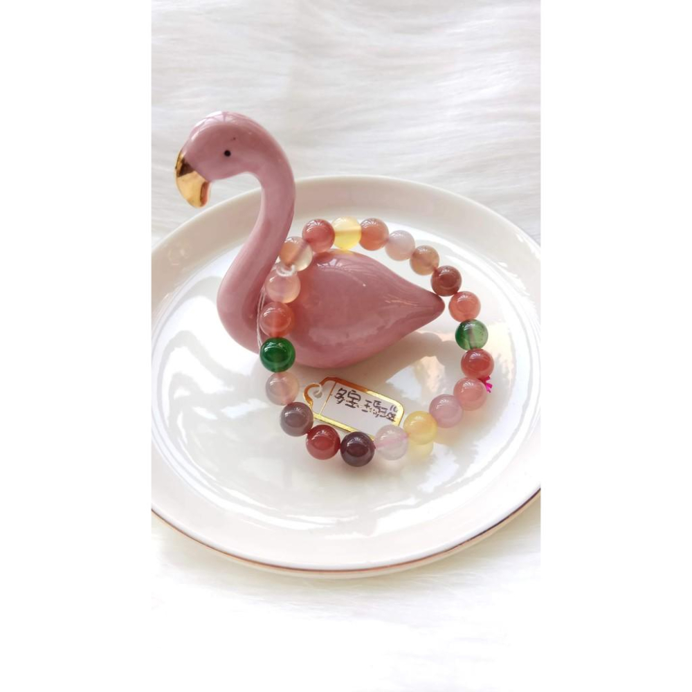 超美彩色糖果多寶瑪瑙單圈圓珠手鍊手環手珠8.2mm/15.8g手串玉石珠寶首飾寶石飾品專櫃精品-細節圖4