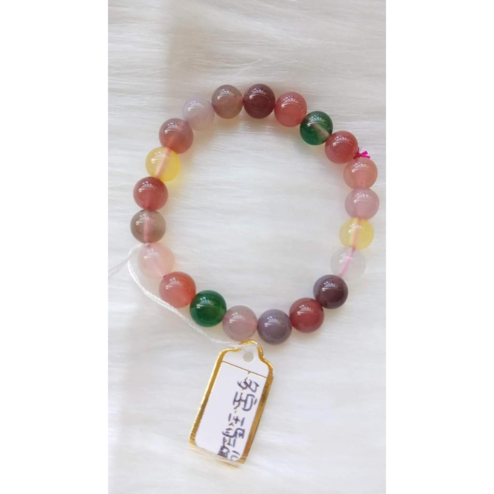 超美彩色糖果多寶瑪瑙單圈圓珠手鍊手環手珠8.2mm/15.8g手串玉石珠寶首飾寶石飾品專櫃精品-細節圖6