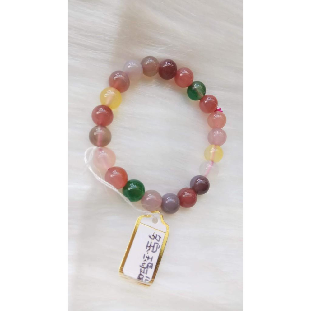 超美彩色糖果多寶瑪瑙單圈圓珠手鍊手環手珠8.2mm/15.8g手串玉石珠寶首飾寶石飾品專櫃精品-細節圖7