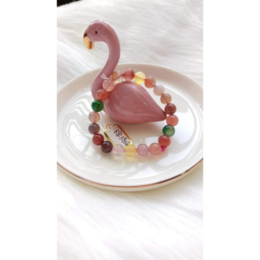 超美彩色糖果多寶瑪瑙單圈圓珠手鍊手環手珠8.2mm/15.8g手串玉石珠寶首飾寶石飾品專櫃精品-細節圖9