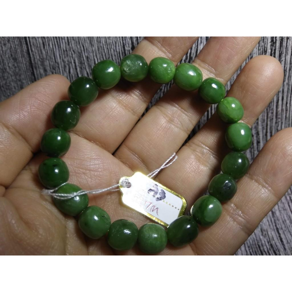 天然和闐玉和田玉軟玉滿綠碧玉手鍊手環手珠手串8.2-10.4mm珠寶首飾寶石飾品數款任選其一a組-細節圖7