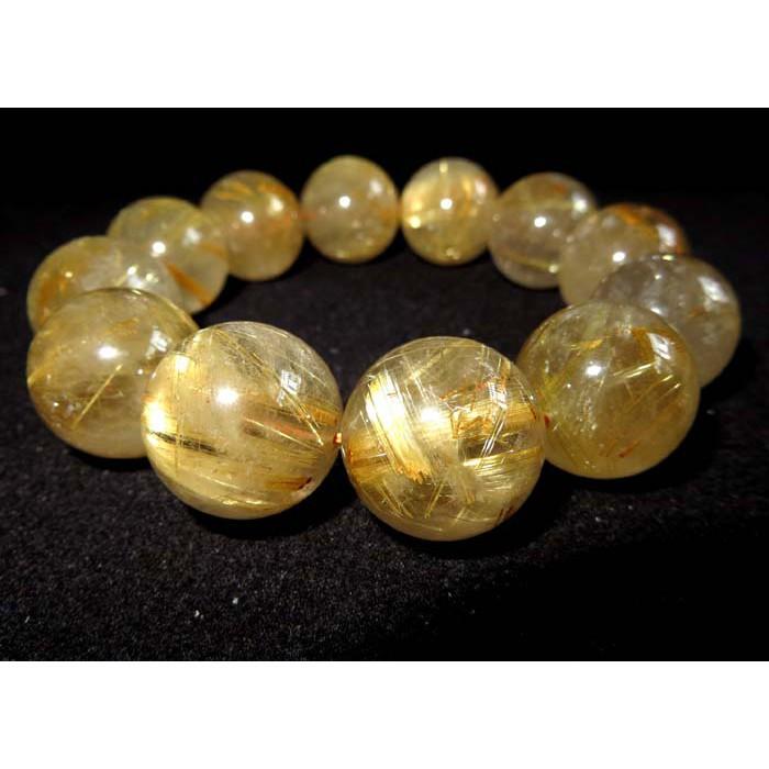 超大咪天然水晶貓眼鈦晶粗板絲金髮晶單圈圓珠手鍊手串手珠手環19mm/121.1g首飾飾品-細節圖4