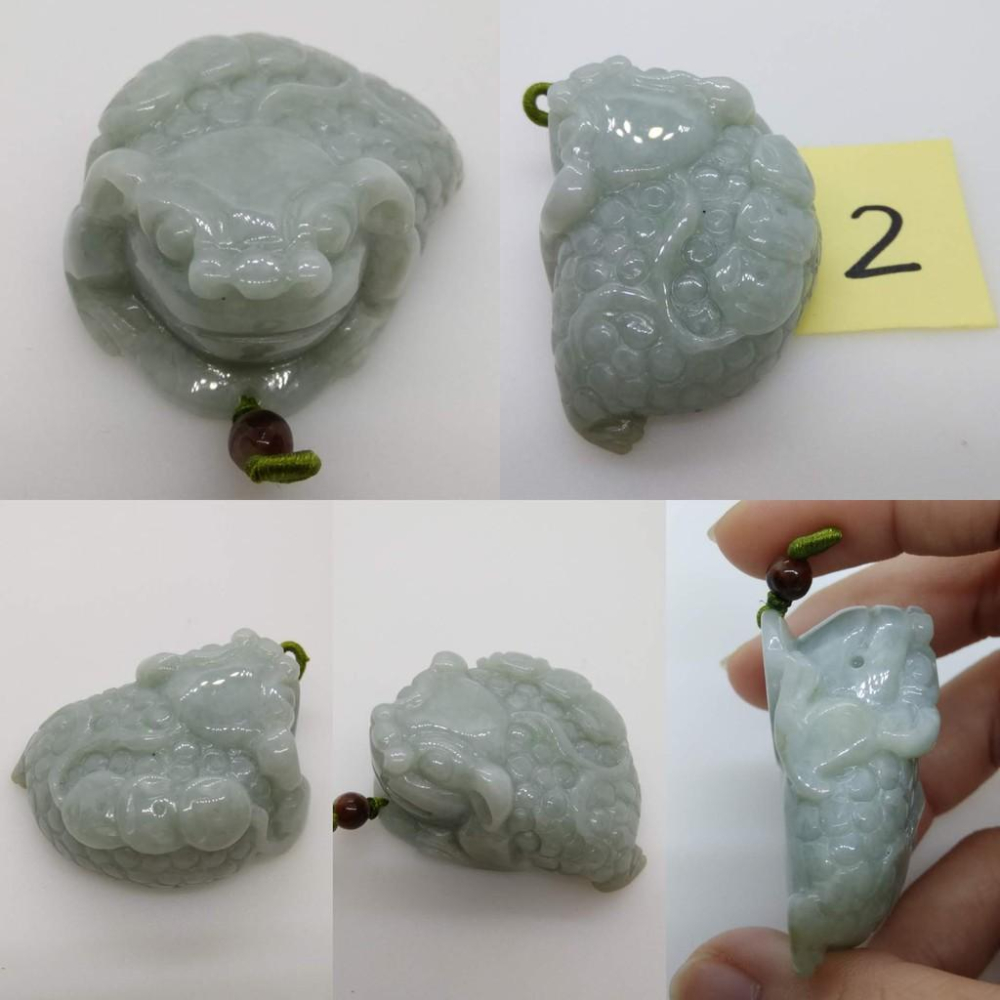 天然緬甸玉翡翠三腳蟾蜍動物吊墜墜子玉墬掛件玉珮項鍊珠寶寶石首飾飾品任選-F組-細節圖4