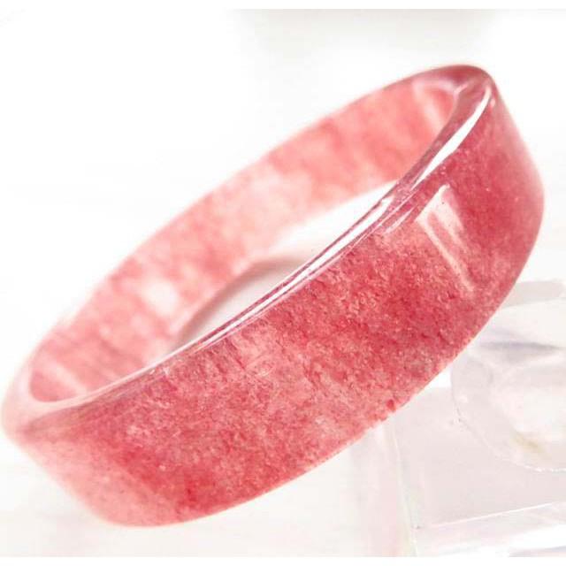 18.81圍鴿血紅天然水晶手鐲靚麗老料草莓晶手鐲鐲子玉鐲手環方鐲珠寶玉石寶石首飾飾品專櫃精品-細節圖2