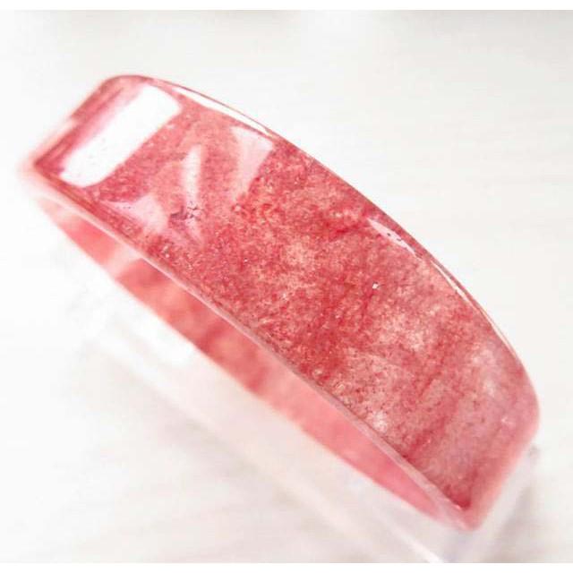 18.81圍鴿血紅天然水晶手鐲靚麗老料草莓晶手鐲鐲子玉鐲手環方鐲珠寶玉石寶石首飾飾品專櫃精品-細節圖4