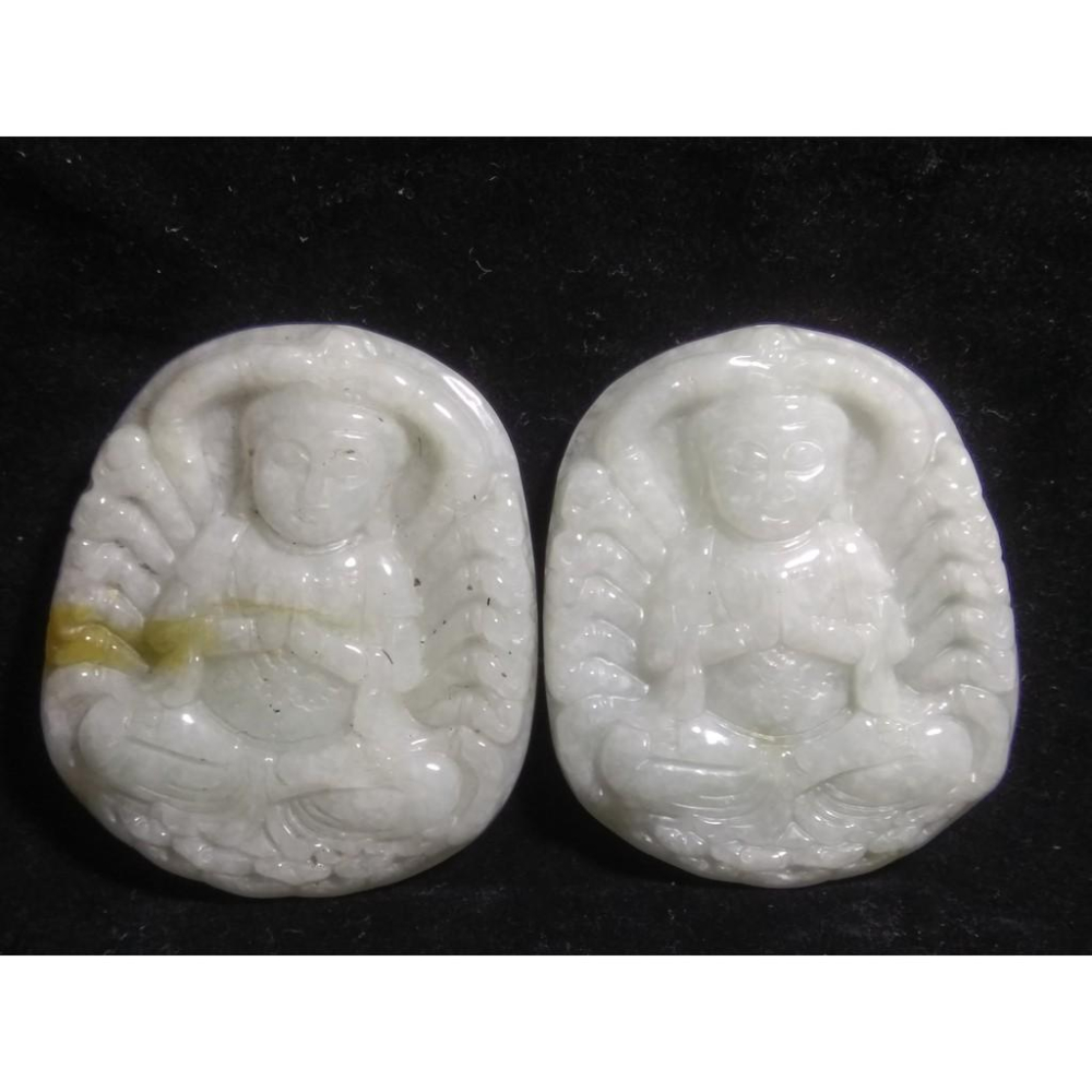 A7翡翠a貨緬甸玉冰種紫羅蘭黃翡三彩千手觀音菩薩墜子吊墜玉佩玉墜掛件項鍊首飾飾品-細節圖3