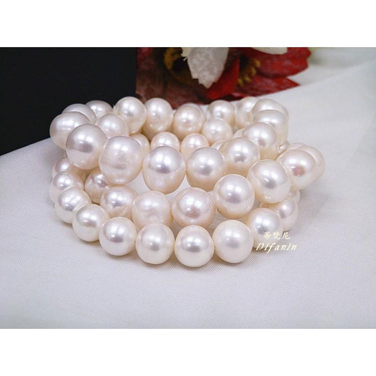 天然淡水珍珠設計款近圓單圈圓珠手鍊手串手珠10-11mm/18cm水晶珠寶玉石寶石首飾飾品專櫃精品貴婦必備-細節圖2