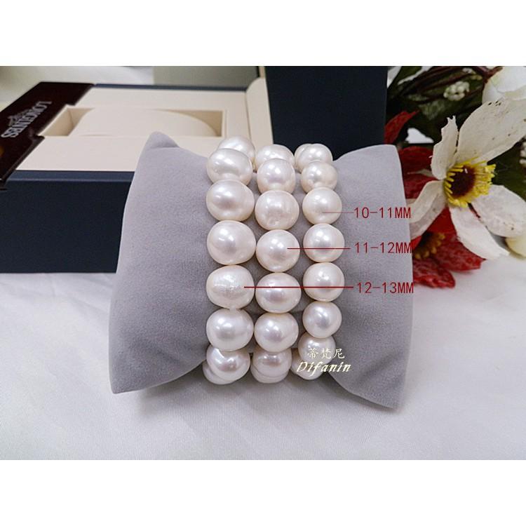 天然淡水珍珠設計款近圓單圈圓珠手鍊手串手珠10-11mm/18cm水晶珠寶玉石寶石首飾飾品專櫃精品貴婦必備-細節圖3