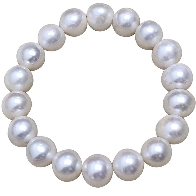 天然淡水珍珠設計款近圓單圈圓珠手鍊手串手珠10-11mm/18cm水晶珠寶玉石寶石首飾飾品專櫃精品貴婦必備-細節圖4