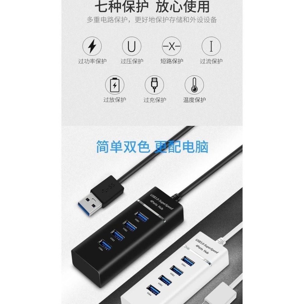 一拖四口集線器USB HUB3.0usb分線器hub分線器3.0高速USB分線器鍵盤鼠標優盤硬盤擴展器車載打印機電腦轉換-細節圖7