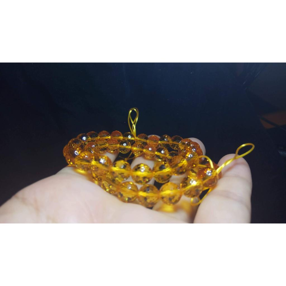 天然黃水晶圓珠單圈鑽石切割手鍊手珠手串手環珠寶玉石首飾飾品8mm特價款隨機出貨-細節圖6