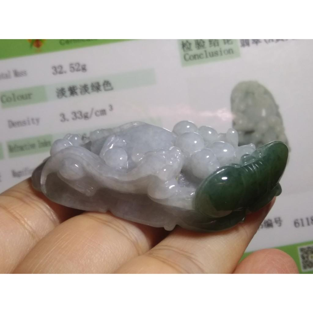 附證書天然緬甸玉翡翠A貨螭龍春帶彩龍行天下龍牌玉珮吊墜墜子玉墬掛件項鍊53.5*28.1*13.2mm珠寶寶石首飾飾品-細節圖2
