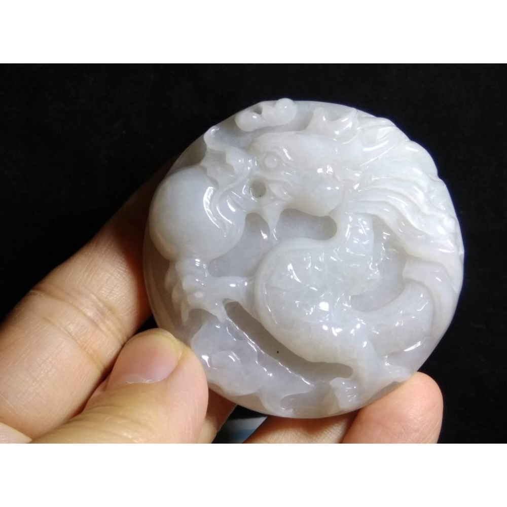 帶證書天然緬甸玉紫羅蘭翡翠A貨龍牌龍咬珠玉珮吊墜墜子玉墬掛件項鍊56.2*13.4mm珠寶寶石首飾飾品-細節圖5