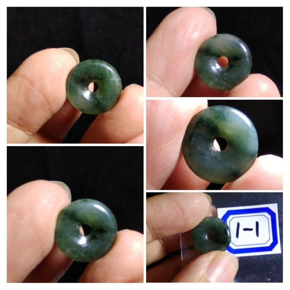第1組天然緬甸玉A貨翡翠冰種白底青正陽綠平安扣保平安圓滿如意墬子吊墬玉墬掛件珠寶玉石首飾飾品-細節圖2