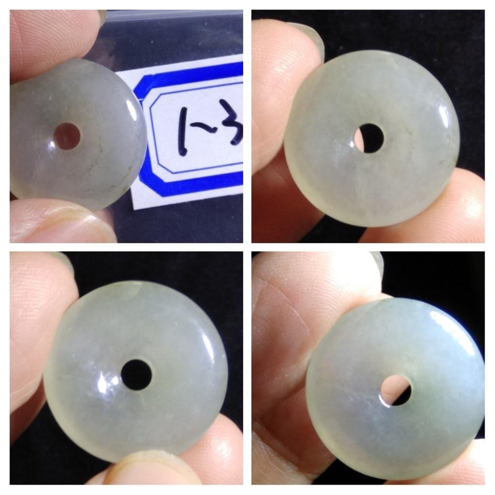 第1組天然緬甸玉A貨翡翠冰種白底青正陽綠平安扣保平安圓滿如意墬子吊墬玉墬掛件珠寶玉石首飾飾品-細節圖4