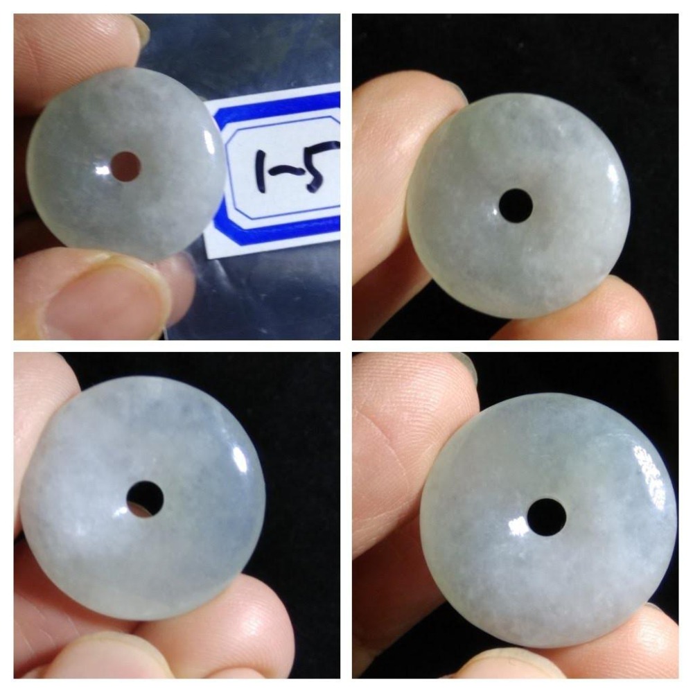 第1組天然緬甸玉A貨翡翠冰種白底青正陽綠平安扣保平安圓滿如意墬子吊墬玉墬掛件珠寶玉石首飾飾品-細節圖6