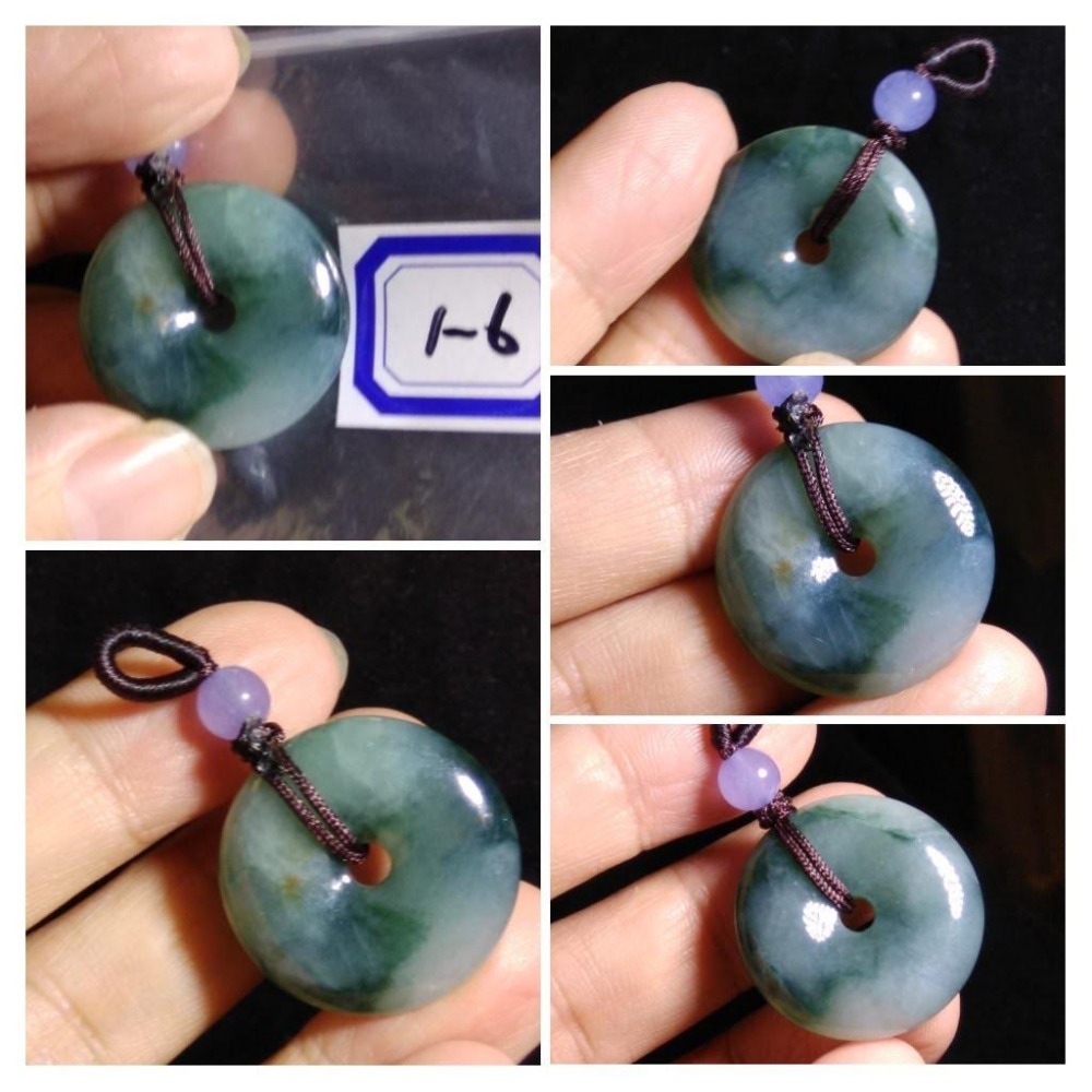 第1組天然緬甸玉A貨翡翠冰種白底青正陽綠平安扣保平安圓滿如意墬子吊墬玉墬掛件珠寶玉石首飾飾品-細節圖7